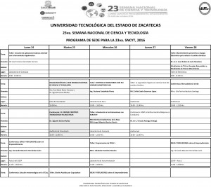 Ponentes Programados en la 23va SNCyT en la UTZAC-1 copy