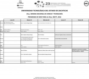 Ponentes Programados en la 23va SNCyT en la UTZAC-2 copy