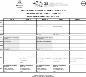 Ponentes Programados en la 23va SNCyT en la UTZAC-3 copy