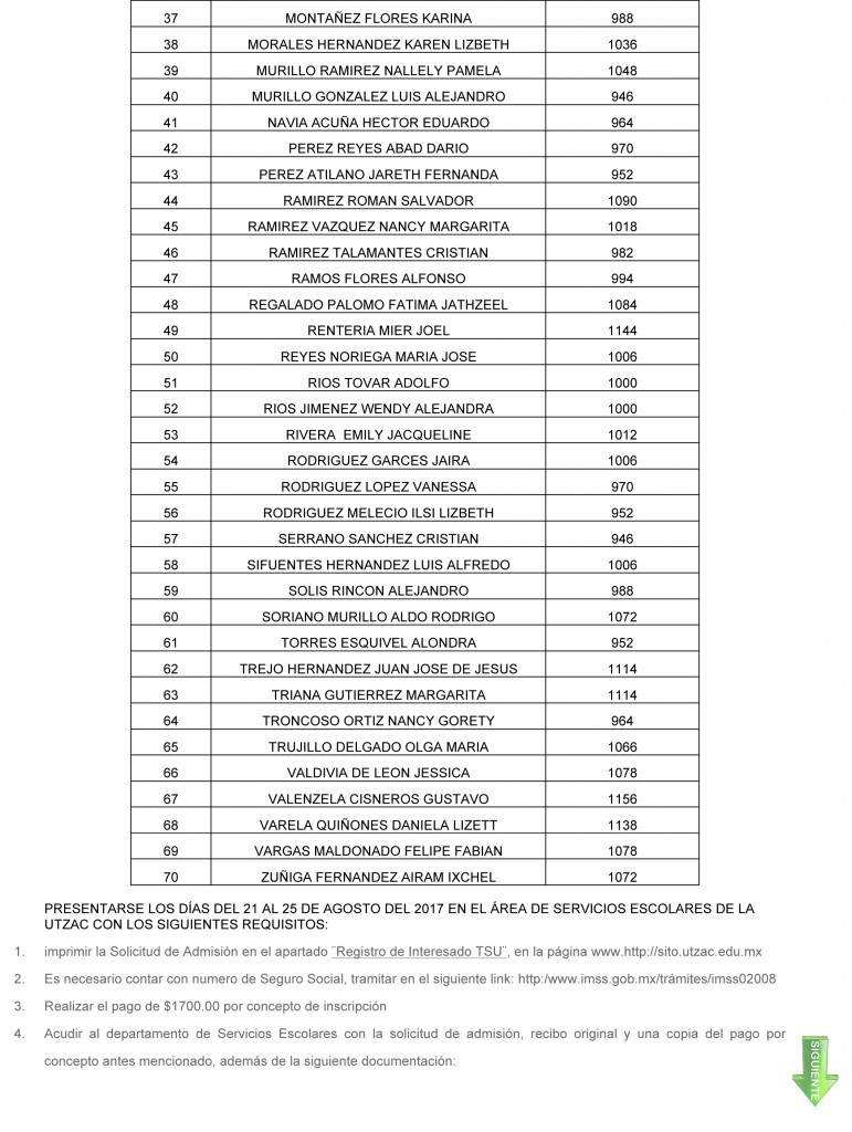 Microsoft Word - LISTA DE RESULTADOS 1ro TERAPIA 2017.docx