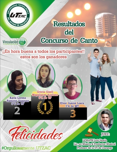 Ganadores del concurso de canto a distancia