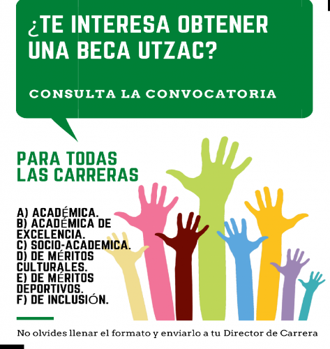 Convocatoria Becas UTZAC cuatrimestre Septiembre – Diciembre 2020