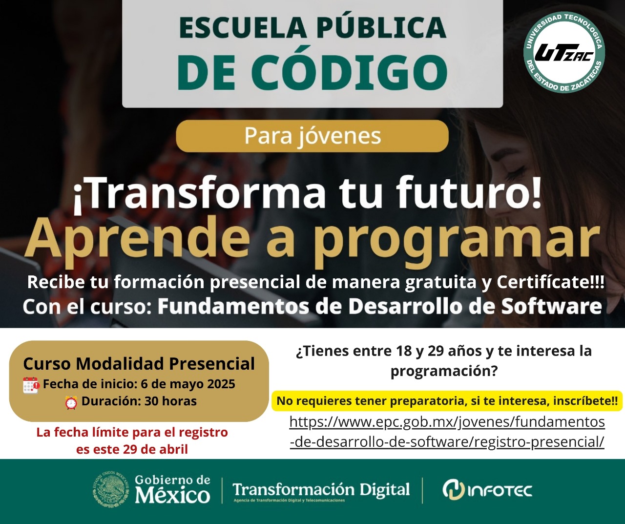 ¡Transforma tu futuro! Aprende a programar